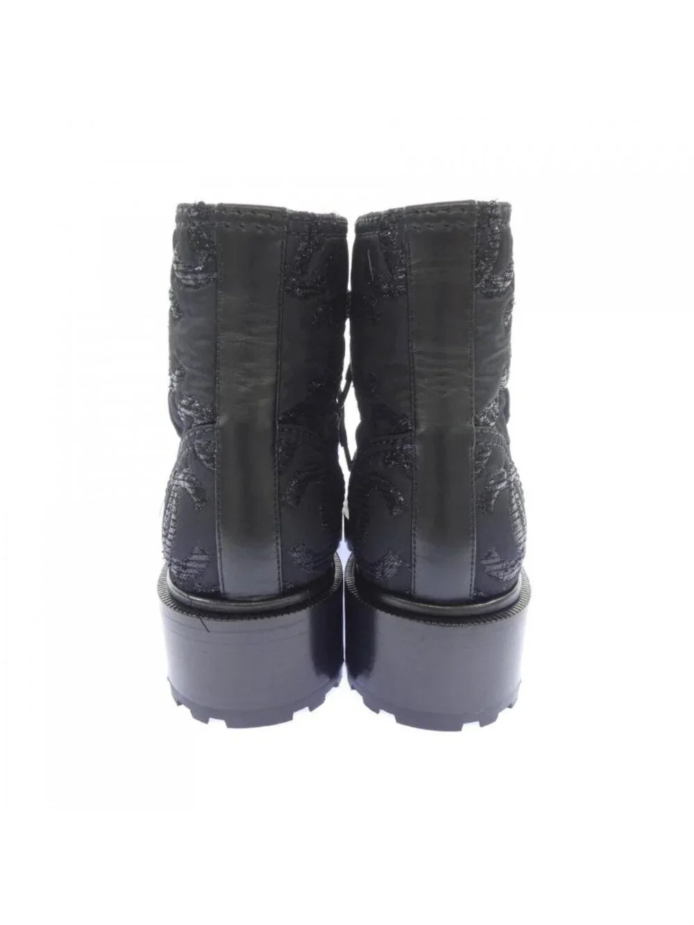 Chanel Lace-up Boots Black
